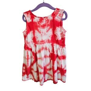 Gapkids Girls Size XS Sleeveless Dress Red Tie Dye Tropical Vacation Beach